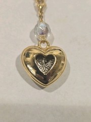 KIRK’S FOLLY Goldtone Necklace Hidden Angel Cherub Heart Pendant Charm 36″