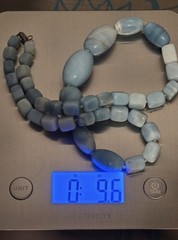 Vintage Israel Sterling Silver Blue Gemstone Bead Statement Necklace Heavy 9.6oz