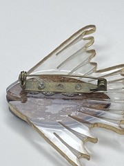 Vintage Retro 1940s 1950’s Wood Clear Lucite Early Plastic Fish Brooch