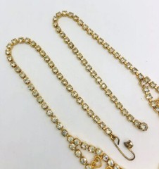 JULIANA Delizza And Elster Rhinestone Necklace Filigree Hearts Vintage Jewelry