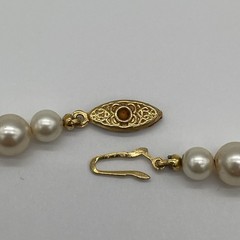 Vintage Unbranded Yellow Faux Pearl Beaded Necklace With Fish Hook Clasp Japan