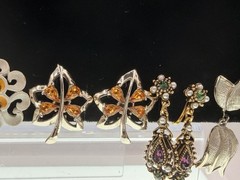Vintage Clip On & Screw Back Earring Lot 9 Pairs Trifari Lisner Star Signed