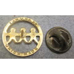 Vintage I J W U United Way Children Holding Hands Union Made #10 Pin Brooch