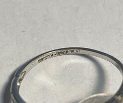 VINTAGE ART DECO BRISTOL Co PLATINUM & IRIDIUM DIAMOND WEDDING BAND 10 DIAMONDS