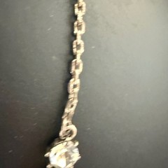 Necklace AB Aurora Borealis Flower Mid Century Botanical Silver Tone 17.5 inches