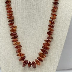 Vintage Baltic Amber Graduated Nugget Necklace Cognac 70g Endless Strand 28 in