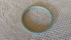 Vintage Bracelet Bangle plastic Lucite Moire swirl mint green blue white yellow