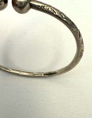 VINTAGE STERLING SILVER BANGLE WEST INDIES ISLAND BALL CUFF BRACELET 22g