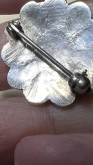 Vintage Zuni Native 925 Silver Sunface Brooch Inlay Design Natural Stones
