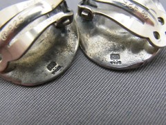 Fine Vintage GFAB Sterling TWISTED Round CLIP EARRINGS