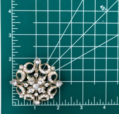 Vintage Ice Blue Rhinestone Starburst Snowflake Brooch Clear AB Crystal Pin MCM