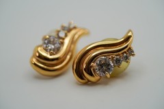 Vintage KREMENTZ Cz Stud Dangle Earrings 2.2cm JB39