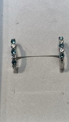 Vintage Sterling Silver 925 Classic Hoop Earrings & Blue & White Czs 5/8″ Diam.