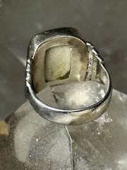 Ceramic Flower ring vintage band size 5.50 sterling silver women