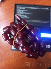 Bakelite cherry red necklace vintage Germany rare landscape amber الباكليت كات