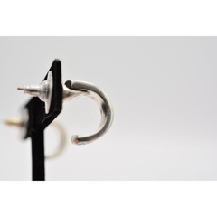 Vintage Demi Hoops Earrings Dangle Drop Etched Design Silver Tone 1990s BinH