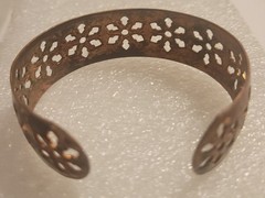 VINTAGE 3 Copper Bangle Bracelet 7 1/2″ To 8″ 3/4″ 1/4″ 1/5″ Wide Twist Floral