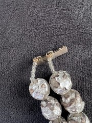 Art Deco Brown Silver Foil Glass Beads 10mm Broken Necklace Beads Only