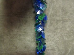 Vintage 1950’s Colt Stone Blue Green Plastic Cubes Brass Chain Bracelet