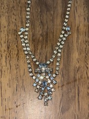 Vintage 1950s 1960s Pair Of Rhinestone Chokers Necklaces 15” – 16”