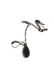 Vintage 14K Yellow Gold Black Onyx Teardrop Pendant
