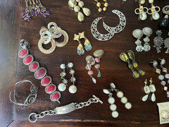 Vintage Costume Jewelry Lot 1980s/1990s Earrings Necklaces Bracelets-some signed