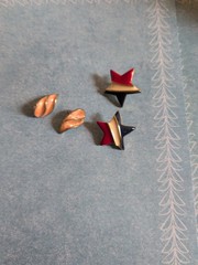 Patriotic Red White And Blue Enamel Gold Tone Post Earrings And A Pair Of…