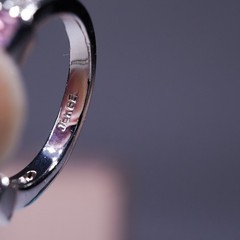 1990’s 18K White Gold-Plated Pink and Blue square stone 2 ring stack