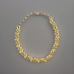 Vtg Signed CORO Gold tone Textured Choker Necklace Gorgeous Designer JEWLERY