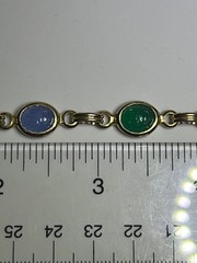 Vintage Gold-tone Equptian Revival Cabochon Scarab Link Bracelet