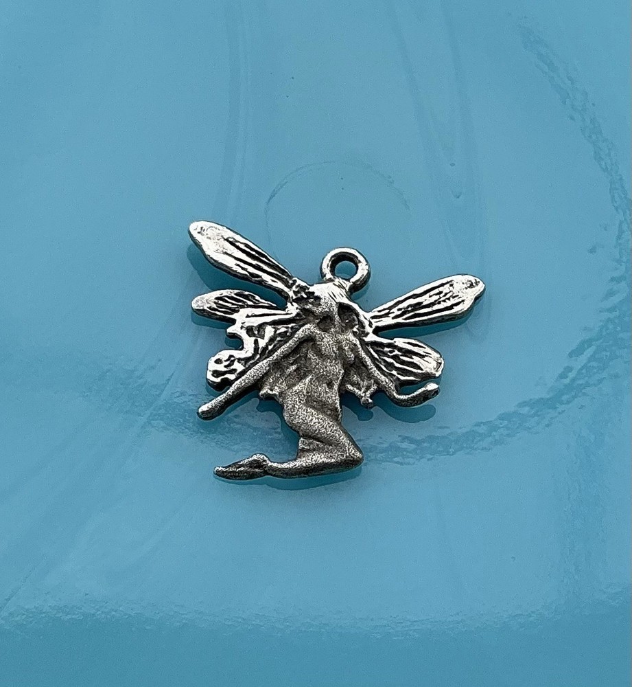 VTG Sterling Silver Fairy Angel Nymph Lady Charm Pendant Fantasy Jewelry 1.1g