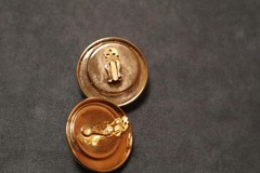 Vintage Pink Moonglow Lucite Dome Earrings Fried Eggs Vintage