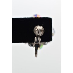 Vintage Clip On Crystal Earrings Watermelon Aurora Borealis Chrome 1950s BinBK