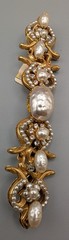 Vintage Miriam Haskell Baroque Faux Pearl Rhinestone Brooch w/ Original Tag