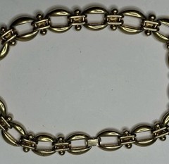 VTG Erwin Pearl Signed Gold Tone Chunky Link Choker Necklace 16” 1980s 1990s