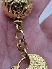 Vintage Yves Saint Laurent YSL Gold Tone Rope Chain Necklace AS IS