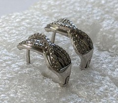 Vintage Earrings 925 silver Weight 3.51 g. Rhodium plated. Ukrainian jewelry.