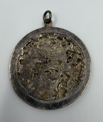.800Silver Vtg Scandonavian Pendant Intricate Large Bird GrapeCluster Leaf Motif