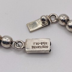 Vintage Taxco Mexico 925 Sterling Silver Graduated Ball Bead Necklace 76g