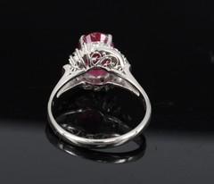 Rare 2.98ct GIA Burma NO HEAT Natural Ruby & 0.34ct Diamond Platinum Ring Size 6
