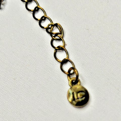 Vtg Liz Claiborne LC Brass toned, Clear Rhinestones with Blue Stones Necklace
