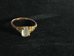 Vintage Victorian Style Ring Copper Brass Moonstone Size 8