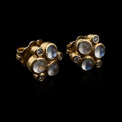 TEMPLE ST. CLAIRE 18K YELLOW GOLD MOONSTONE & DIAMOND EARRINGS