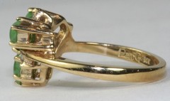 PACG 14K GOLD HIGH QUALITY JADE DIAMOND RING SIZE 8 – 5 GRAMS