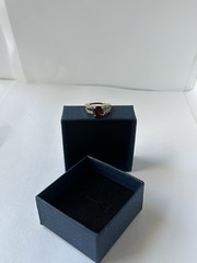 Vintage Red Cubic Zirconia Ring Gold Plated Womens Size 7