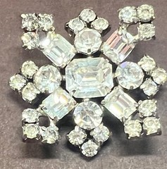 Signed SCHREINER New York Book Piece: Luscious Diamante Brooch