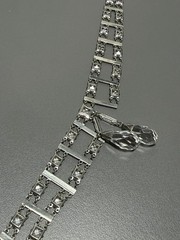 Delicate 1920s Art Deco Platinon Crystal Drop Necklace