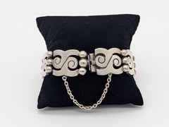 HEAVY Vintage Taxco Mexican Sterling Silver Link Ball Bracelet 74 Grams Sz 7¼