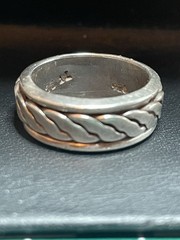 VTG 925 Sterling silver spinner band rope style ring Sz 6 TF –85 Mexico preowned