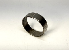 Vintage Silver Tone Greek Key Design Band Ring Size 11.25